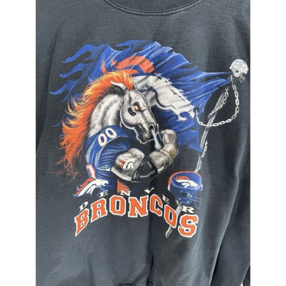 vintage denver broncos sweatshirt NFL Cotton Men's XL Jerzees Football Horse - Picture 2 of 7